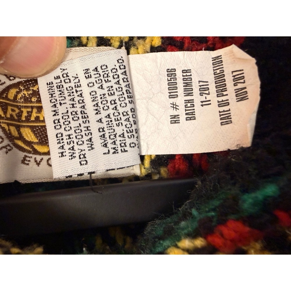 VTG Earth Ragz Baja Hoodie Pullover Large L Rasta Striped Mexican Baja Hoodie - Picture 10 of 10
